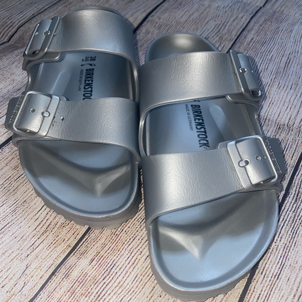 Silver Metallic Birkenstocks